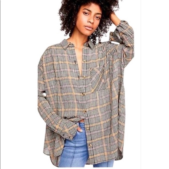 Free People Tops - Free People Break My Stride Button Down Plaid Top